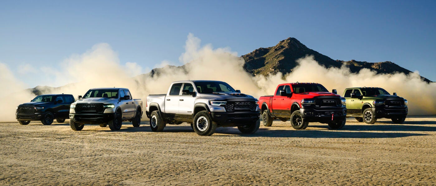 2025 Ram 2500 Exterior Lineup Near Desert Mountain